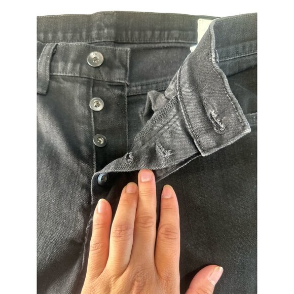 Rag & Bone Fit 1 Extra Slim Jeans Mens 31 Black Button Fly Distressed Mid Rise - Picture 5 of 16